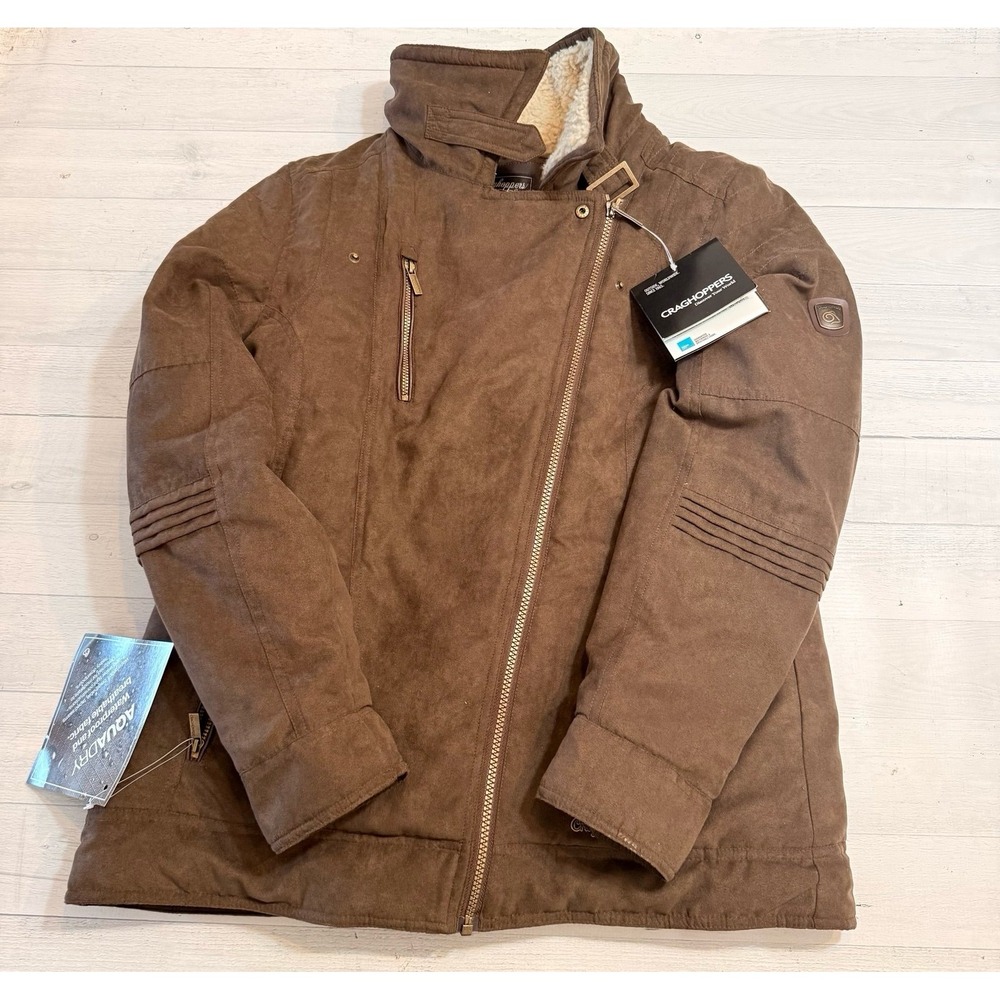 Craghoppers Gatenby jacket aquadry waterproof brown Sherpa women's US 10 NEW